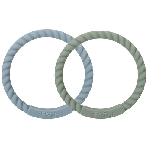 Socub Silicone Baby Teether Toy, 4 Pack BPA Free Soft Silicone Teether Bracelets for 3+Month babies, Wearable as Bracelets, Baby Chew Toy (Sage/Et...
