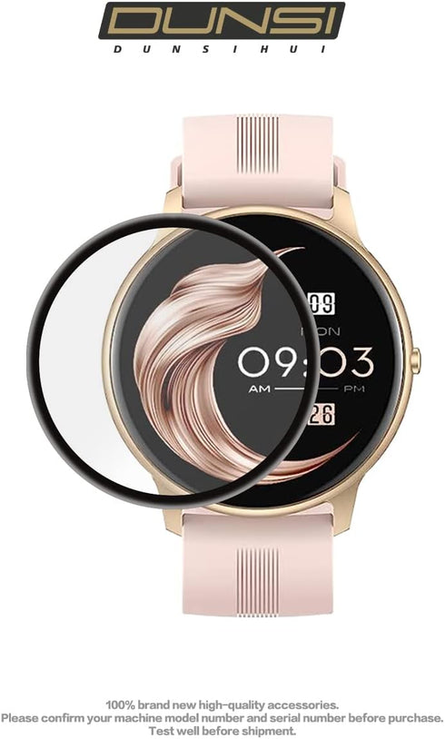 2 Pack Silk Print Screen Protector,Anti-Scratch 9H Hardness Full Coverage Tempered glass Protector Film for AGP-TEK LW11 Smartwatch...