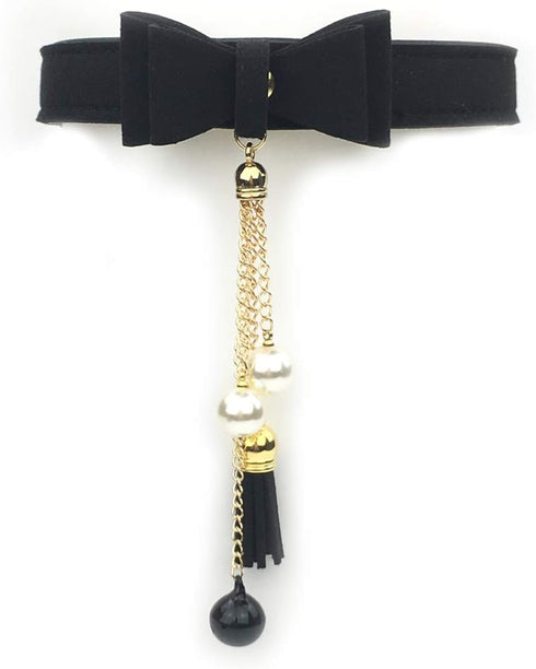 Bell Choker Collar Necklace Lolita Bow Collar Cat Kitty Velvet Necklace (T)...