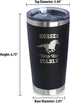 Horses Keep Me Stable - Insulated Coffee Tumbler Cup with Sliding Lid - Stainless Steel Insulated Mug - Horse Themed Coffee Gifts - Black...