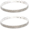 Shuning Sexy Anklets for Women Crystal Rhinestone Stretch Tennis Ankle Elastic Bracelet (2Pcs Silver)...