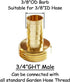 Solid Brass Garden Hose Repair Connector with Clamps, Fit for 3/8" Garden Water Hose Fitting, 3/4"GHT Male and Female Garden Hose Fitting, 2 Set...