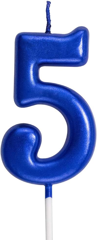 Blue Birthday Candles 5 Candle 5th Five Years Cake Bady Roman Numberal Cool Number Candle No 50 51 52 53 54 55 56 57 58 59...