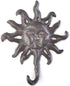 Antiqued Cast Iron Sun Head Single Hook Hanger Animal Shaped Coat Hat Hooks Heavy Duty Iron Art Decorative 1 pc...