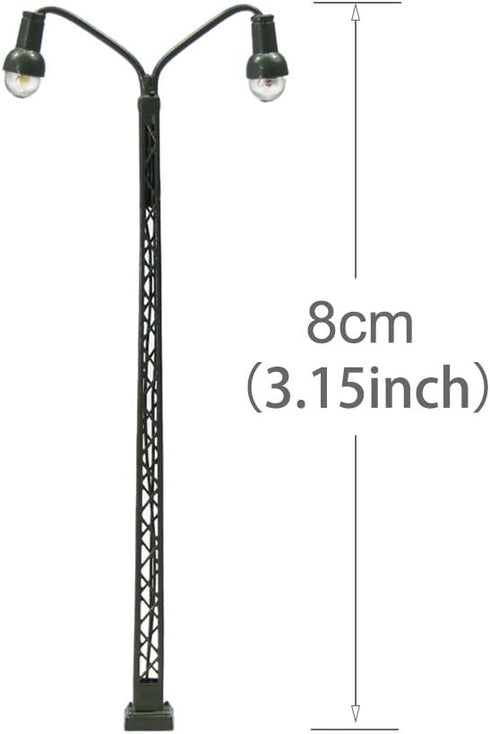 LQS43 3pcs Model Railway Operating Lights Lattice Mast lamp 8cm or 3.15inch Track Light N Scale LED Lights Model Building kit...