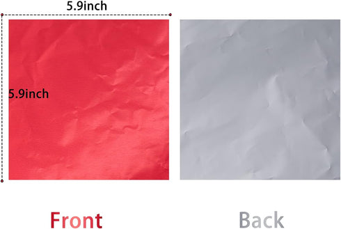 5.9 x 5.9 Inch Square Aluminium Foil Packaging Candy Wrappers Sugar Wraps Paper for DIY Candies and Chocolate Packaging by Party/Wedding/Birthday/...
