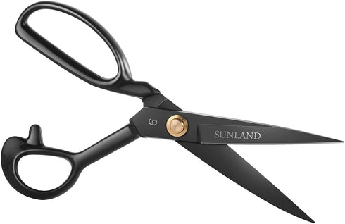 SUNLAND Professional Tailor Scissors Heavy Duty Tailor Shears for Costume Designer Dressmaker Sewing Fabric (9 inch, black)...