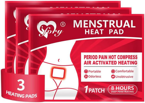 Heat Patches for Menstrual Cramp Relief, Adhesive Heating Patches for Period Cramps, Portable Instant Hot Packs, Travel Size Heat Pads on Cruise- ...