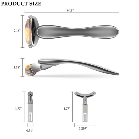 Jade Facial Roller, Jade Face Roller Massager with 3 Interchangeable Heads for Women Routine Skin Care, Reduce Puffiness Wrinkling Rejuvenate Skin...