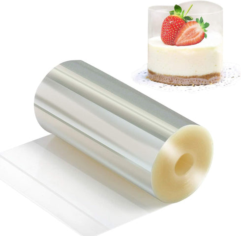 Picowe Cake Collars 4 x 394inch, Acetate Rolls, Clear Cake Strips, Transparent Cake Rolls, Mousse Cake Acetate Sheets for Chocolate Mousse Baking,...