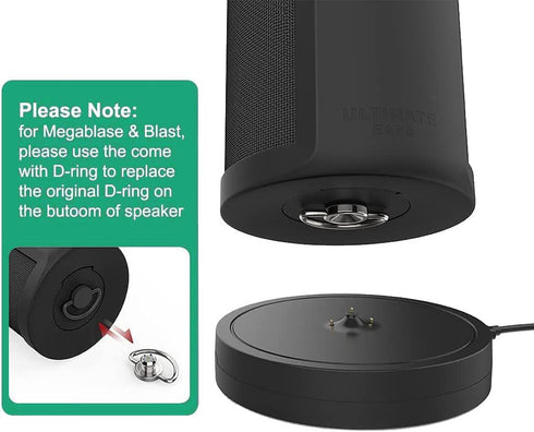 Power Up Charging Dock for Ultimate Ears UE Boom 3/Megaboom 3/Blast/Megablast, Charger Cradle Mount Stand Base Station with Extra USB Port, USB Ca...