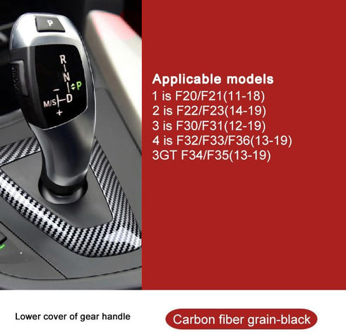 for BMW F20 F21 F22 F23 F30 F34 F35 F32 F33 F36 1 2 3 4 Series 14-18 car Gear Shift Knob Panel Cover Carbon Fiber Pattern Sticker...