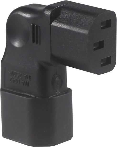 Right Angle C13 to C14 IEC AC Plug Adapter, 2 Pack, 90 Degree Design, PVC, Pure Copper, 250VAC 10A Max...