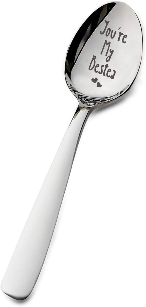 Best Friendship Spoon for Friends Women Girls - Funny Tea Spoon You're My Bestea Spoon Engraved for Tea Lovers - Perfect for Birthday/Valentine/Ch...