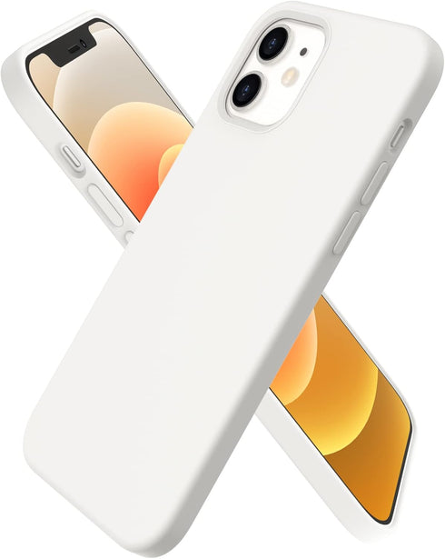 ORNARTO Compatible with iPhone 12 Case, Compatible with iPhone 12 Pro Case, Slim Liquid Silicone 3 Layers Full Covered Soft Gel Rubber Phone Case ...