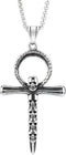 Cross Pendant for Car Rear View Mirror Decor Hanging Ornament Stainless Steel skull Cross Necklace Amulet Jewelry Men Boys Christian Gift...