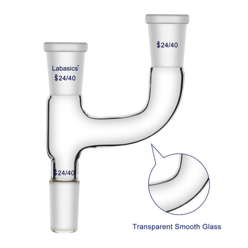 Borosilicate Glass Distillation Adapter, 3 Way Claisen Distilling Adapter with 24/40 Joints Chemistry Apparatus Lab Glassware...