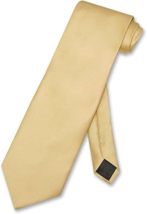 Vesuvio Napoli NeckTie Solid GOLD Color Men's Neck Tie...