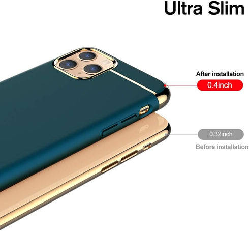 RORSOU iPhone 11 Pro Max Case, 3 in 1 Ultra Thin and Slim Hard Case Coated Non Slip Matte Surface with Electroplate Frame for Apple iPhone 11 Pro ...