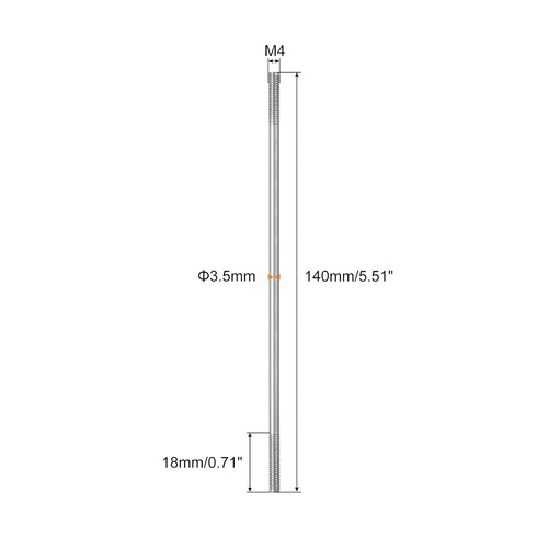 MECCANIXITY 304 Stainless Steel Push Rod Connector Double End Threaded Rod for DIY RC Car, Boat, Car, Airplane, Helicopter Model&DIY Material, M4x...