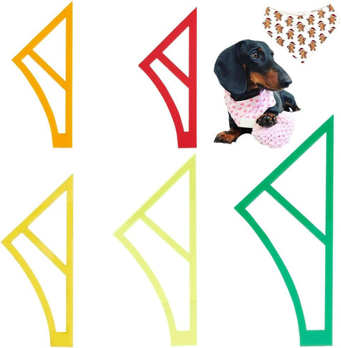 OLYCRAFT 5Pcs 5 Sizes Dog Bandana Sewing Template Set Small Reversible Sewing Quilting Acrylic Quilting Template Stencil Template Cutting Ruler fo...