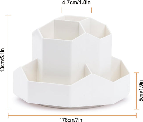 Pencil Pen Holder for Desk, 9 Slots 360 Degree Rotating Desk Organizer, Desktop Storage Pen Organizers Stationery Supplies, Cute Pencil Cup Pot fo...
