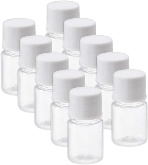 uxcell Plastic Lab Chemical Reagent Bottle, 5ml/0.17oz Wide Mouth Sample Sealing Liquid Storage Container, Transparent 10pcs...