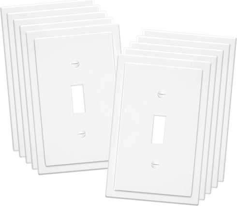 1-Gang Modern Edge Decorative Wall Plate Cover Switch Outlet Single Toggle Electrical Faceplate for Light Switches, Smart Switch, GFC, ReceptacleI...