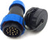 SD28 28MM IP68 16Pin Panel Mount Waterproof Wire Connector,Industrial Power Cable Connector (16-Pin, Panel Mount-Plug(male)&Socket(female))...