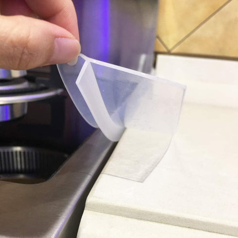 Silicone Stove Counter Gap Cover Kitchen Counter Gap Filler Transparent 25" Long Gap Filler Sealing Spills between Kitchen Appliances Washing Mach...