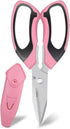 Scissors Heavy Duty 8'', Carpet Scissors, Multipurpose Scissors with Protective Cover, Stainless Steel Serrated Blades, Easy Cutting Cardboard, Le...