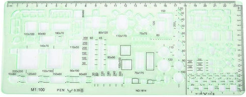 Architecture Drawing Template Rulers, Multifunctional Geometric Drawings Templates for Drafting Drawing Engineering Building School Supplies(#3)...