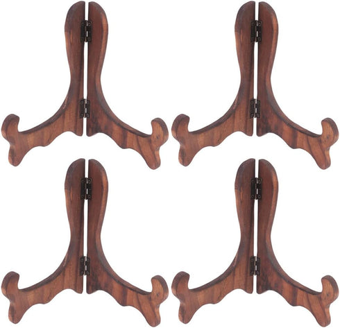 Gatuida 4 pcs Wooden Display Stand Plate Holder Easels Dish Rack Photo Frame Holder for Home, Wedding Decorations...
