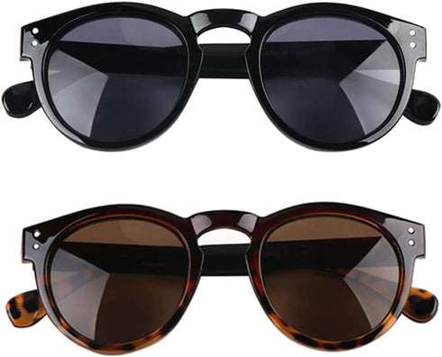 2 Pack Reading Sunglasses Bifocal for Women,Outdoor Reader Glasses Vintage Round Shape...