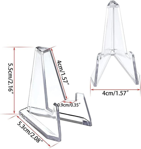 10pcs Transparent Acrylic Stands Mini Coin Display Stand Easel Holder Rack Shelf For Collectable Challenge Medals Card Holder Mini Coin Display St...