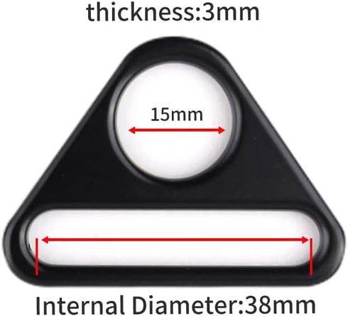 12Pcs 1-1/2" Triangle Buckle Adjuster D Ring for Strap Purse Bag Hardware Accessories...