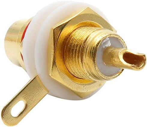 Gold Plated Female RCA Phono Panel Mount Chassis Socket Plug Jack Connector - (10 Pcs)...