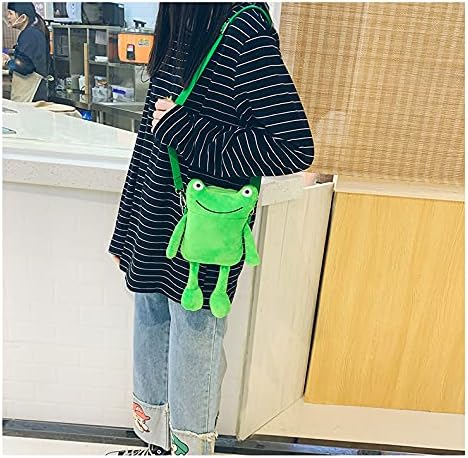 ANKOMINA Women Kids Cute Plush Frog Crossbody Bag Small Cell Phone Wallet Coin Purse Bag Shoulder Handbag...