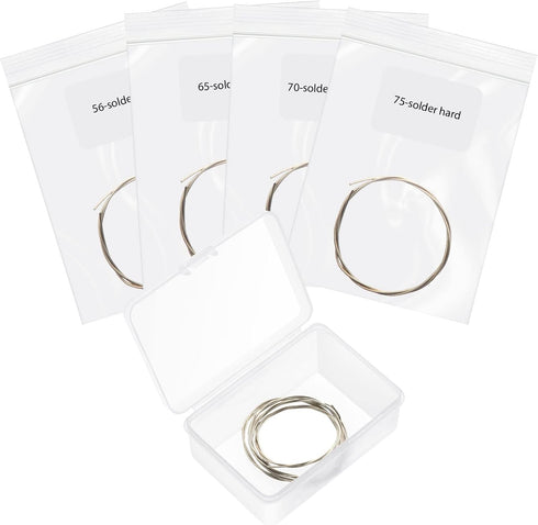 4 Pieces Silver Solder Wire 4 Types Soldering Wire Silver Wire for Jewelry Making Repair Electronics Silver Welding Wire Tools, Easy Soft, Soft, M...