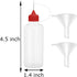 12 Pcs 2 Ounce Needle Tip Glue Bottle 60 mL Plastic Dropper Bottles Multicolor lid with 2 Pcs Mini Funnel for Small Gluing Projects, Paper Quillin...