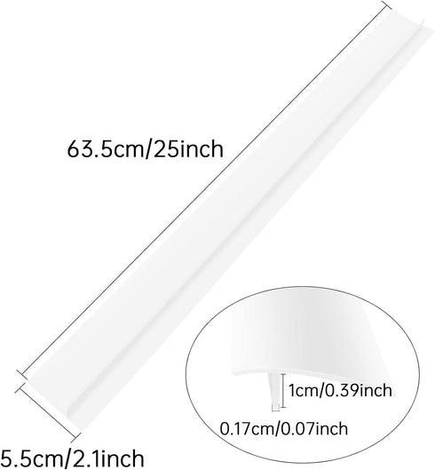 MSDADA 2 Pcs Silicone Stove Counter Gap Cover, Kitchen Counter Gap Anti-Slip Filler for Seals Spills Between Counter, Stovetop, Oven, Washing Machine (25 Inches, Clear?