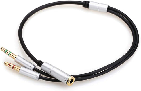 NANYI Headset Splitter Cable for PC 3.5mm Jack Headphones Adapter Convertors forPC 3.5mm Female with Headphone/Microphone Transform to 2 Dual 3.5m...
