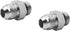 (2-PACK) 6400-08-08-O Hydraulic Hose Adapter Fitting 1/2" Male JIC 37° Flare (3/4"-16UNF) × 1/2" Male O-Ring Boss (3/4"-16UNF) SAE Straight Pipe J...