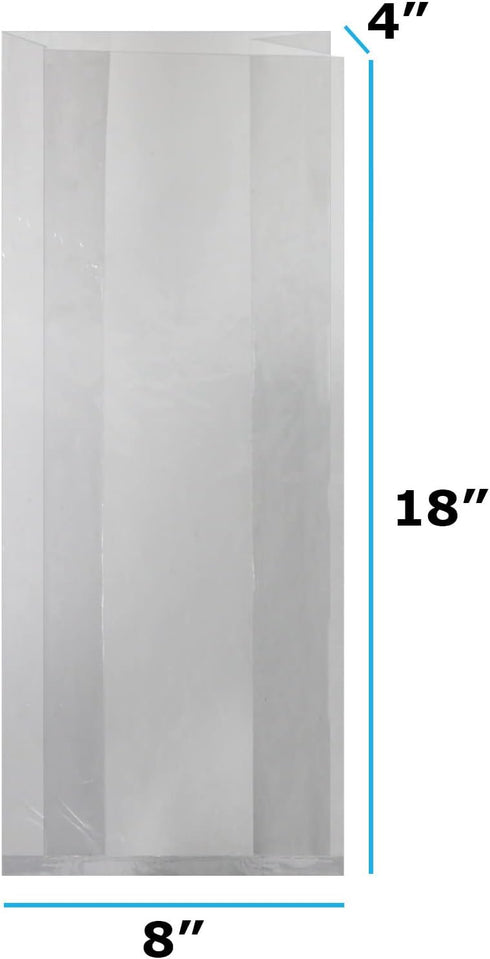 Bread Bags with Ties, Reusable, 100 Clear Bags and 100 Ties...