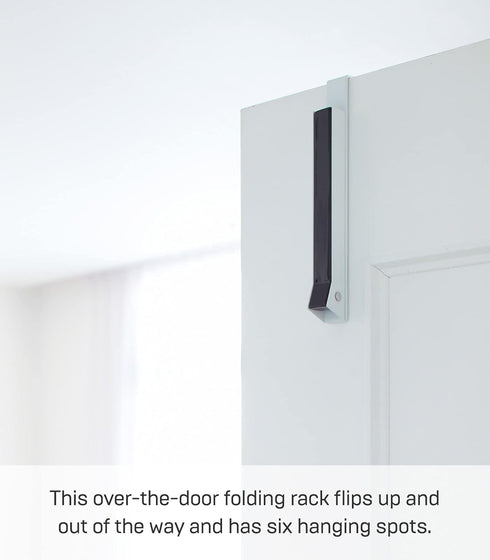 Yamazaki Alloy Steel Home 7162 Over The Door Hooks - Folding Hanging Coat Rack, Black...