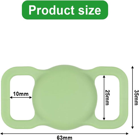 2pcs Airtag Dog Collar Holders, Silicone Waterproof Anti-Lost Protective Airtag Case Cover for Pets Dog Cats Compatible with Apple AirTag GPS Trac...