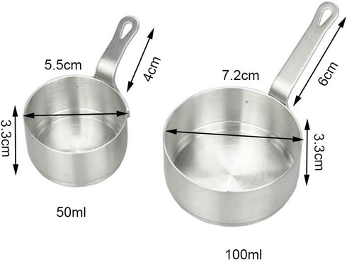 2pcs Mini Sauce Pan, Stainless Steel Milk Pot, Cooking Sauce Cup with Handle...