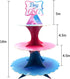 Gender Reveal Cupcake Stand Gender Reveal Party Favors Blue and Pink 3 Tier Cardboard Cake Stand for Girl Boy Party Decorations...