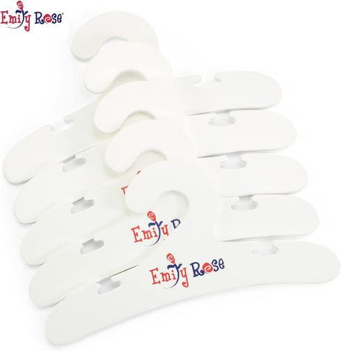 Emily Rose Value 5 Pack Painted White Wooden 18" Doll Clothing Hangers for Closets Armoires Wardrobes Furniture | Accessories Made for 16-inch - 1...