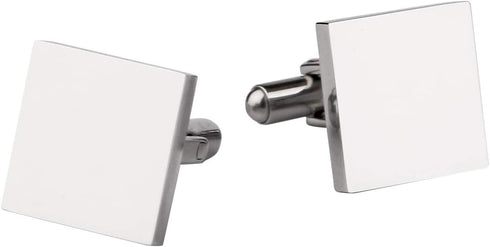 Driew Blank Square Cufflinks, Blank Cufflink for Men Stainless Steel Cufflinks Cuff Links Flat Pad Blank Setting Tray 1 Pair,Silver...